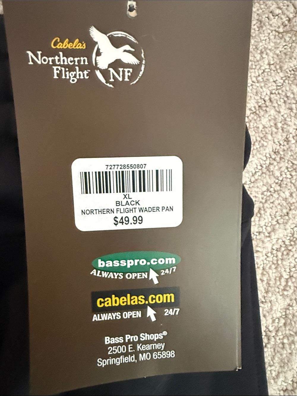 Cabela's Black Men's Northern Flight Wader Pant - Picture 2 of 3